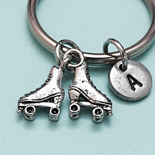 Miniatura 3 de Rollerskates keychain, Rollerskates charm, hobby keychain, personalized keychain, initial keychain, initial charm, customized, monogram