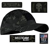 MULTICAM-BLACK Tactical Patch & Hat Bundle (Punisher/DTOM patches)