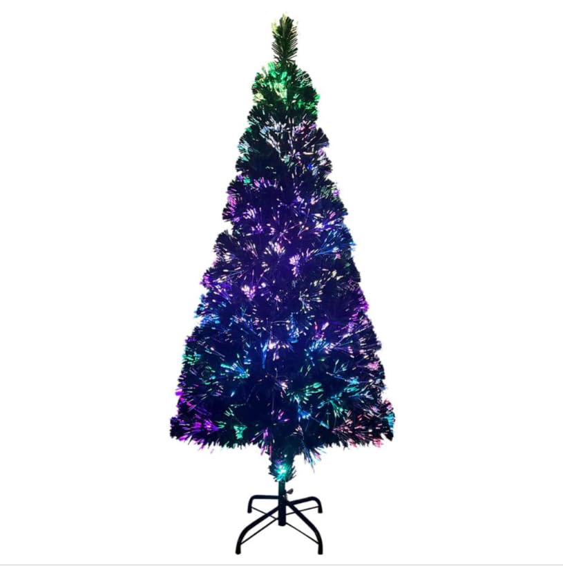 Grand arbre fibre optique multicolore 180 cm artificiel en PVC