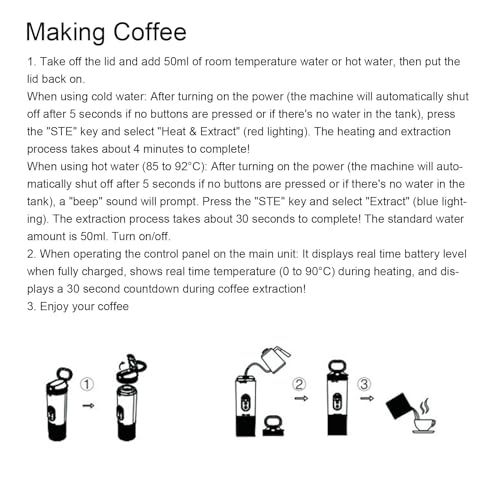 Cafetera portátil de vacío con batería recargable 80 mL miniatura 6