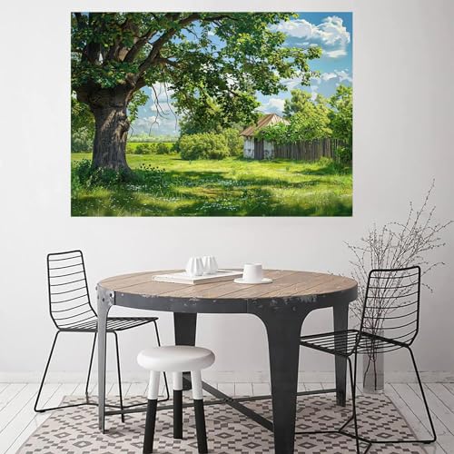 Impression sur toile paysage WODJEM 70x100cm encadrée pour salon