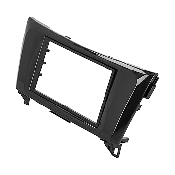 Navigation Frame Trim, Glossy Black Seamless Match Durable 2Din Radio Fascia Sturdy Replacement for XTrail Qashkai Rogue 2014+ for Car