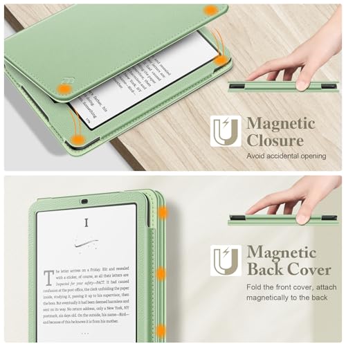 Image of Fintie Case for 7 inch /6.8 inch Kindle Paperwhite(12th /11th Generation-2024 /2021) and Kindle Colorsoft Signature Edition -Slim Foldable Stand Cover Auto Wake /Sleep for Paperwhite 2024, Sage Green