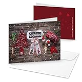 3 pieza de regalo de Navidad clientes de cupones de la compra de Juego con texto cupones 10,5 x 14,8 cm rojo y blanco de color marrón de verde jagdlich rústico Nostalgie Pur