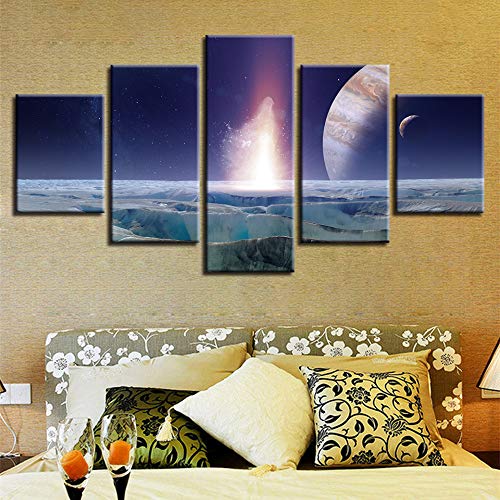 YOPDNE Hd Print Art Poster Decoration 5 Pieces Abstract Earth Planet Canvas Painting Frame Modular Picture Family Living Room Wall