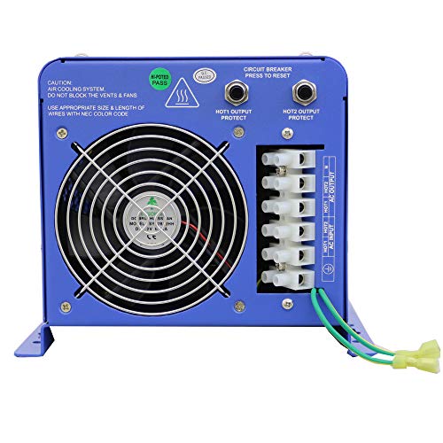 AIMS Power PICOGLF60W24V240VS 24 Volt Pure Sine Inverter Charger, 6000 Watt Low Frequency Inverter 110/220Vac Split Phase, 18000 Watt Surge, Battery Priority Selector, Terminal Block, GFCI
