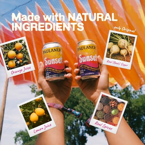 Image of Paulaner Sunset Orange Cola Soda Soft Drink (Classic and Zero) | Fruity European Natural Sugar Spezi Soda Made in Germany | Vegan and Gluten-Free (12 Pack, Variety)