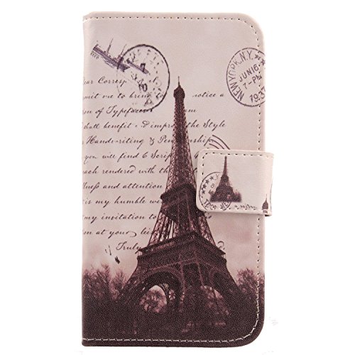 Lankashi PU Leather Housse Case Cover Cuir Coque Etui Flip Skin pour Kazam Thunder 2 4.5L Stamp Tower Design
