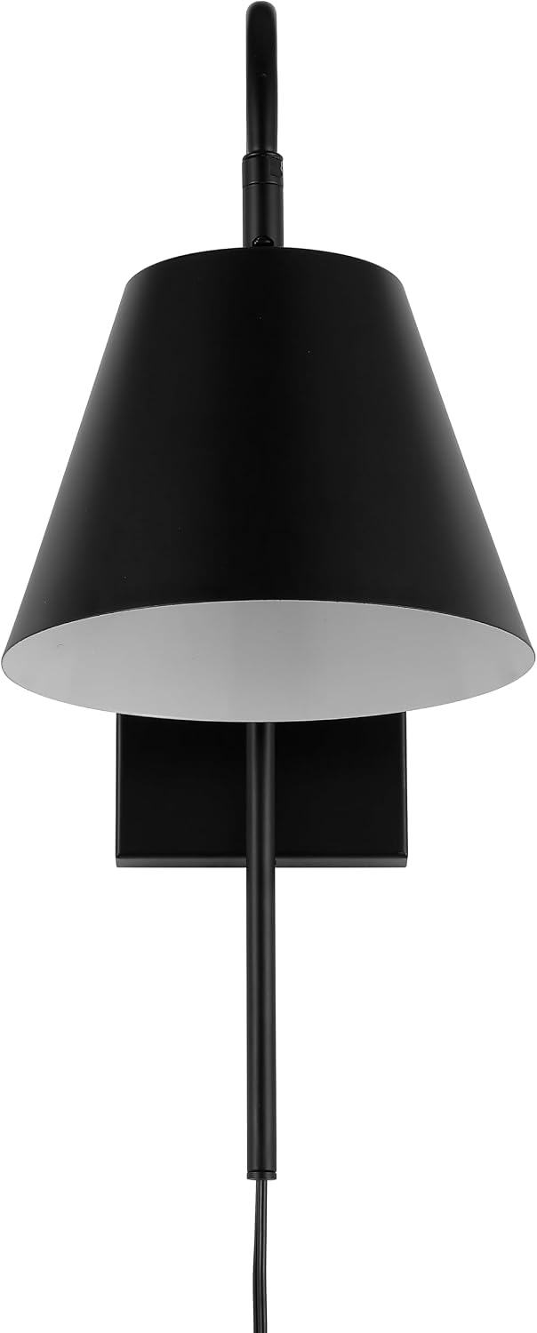 SAFAVIEH Lighting Collection Rhoeva Black Downlight Wall Sconce Light Fixture, Ideal for Bathroom, Entryway, Vanity, Foyer, Hallway, Living Room (LED Bulb Included)