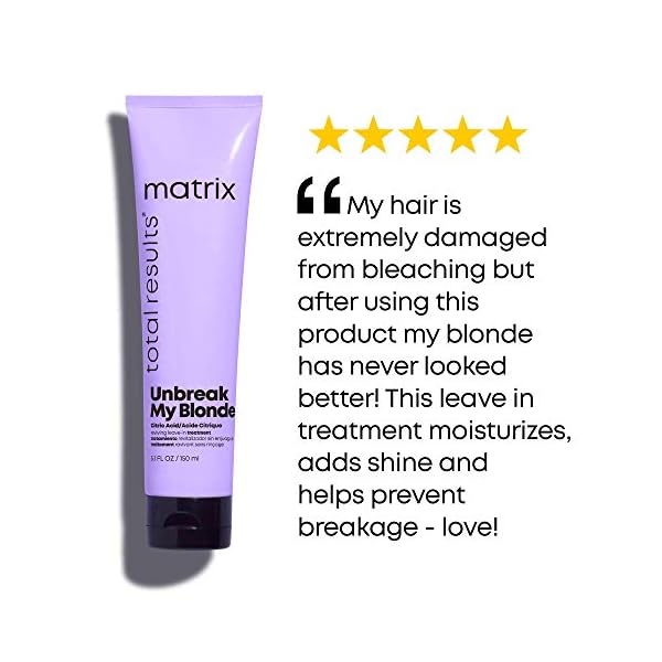 MATRIX Unbreak My Blonde Reviving Leave-In Treatment | Strengthens and Adds Softness and Shine | For Damaged, Lightened and Over Processed Hair | Packaging May Vary | 10.1 Fl. Oz. | Vegan
