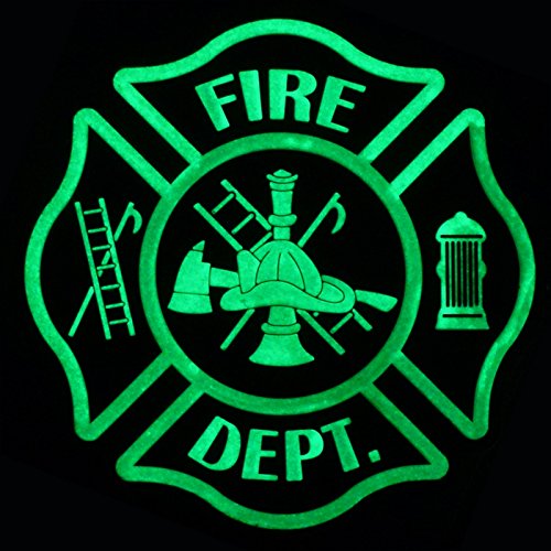 Fire Fighter Dept EMS EMT Rescue Firemen Engine Morale Gear PVC Touch Fastener Patch (Black and White Glow Dark)