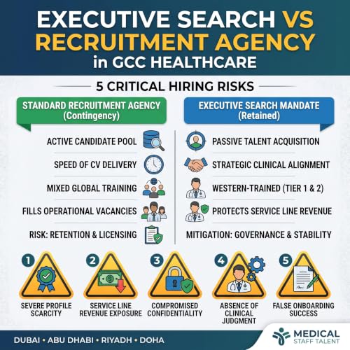 Executive Search vs Recruitment Agency in GCC Healthcare: 5 Critical Hiring Risks