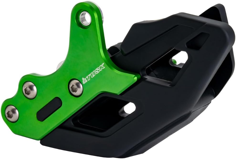 TUSK Chain Guide Green Aluminum and Low Friction HDPE Compatible with Kawasaki KX450/X 2019-2026/KX250 2023-2026/250X 2021-2026