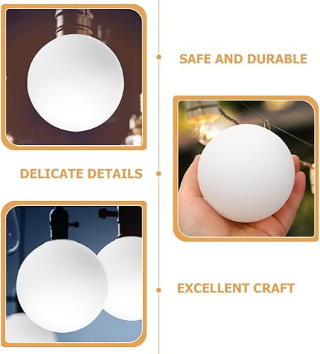 Miniatura 2 de Pantalla de globo de plástico esmerilado blanco para lámpara de lámpara de repuesto de bola acrílica, pantalla de esfera de ópalo para lámpara