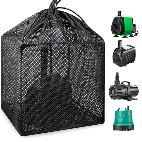 OUMEE 12.2in Pump Filters Bag Pond Barrier Bag Large Pump Mesh Bags for Outdoor Water Koi Fish Ponds (12.2 in)
