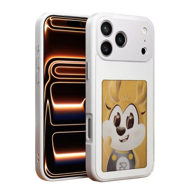 Image of Smart E-Ink NFC Compatible with iPhone 17 Pro| Custom Image Display | NFC Enabled Custom Patterns (White)