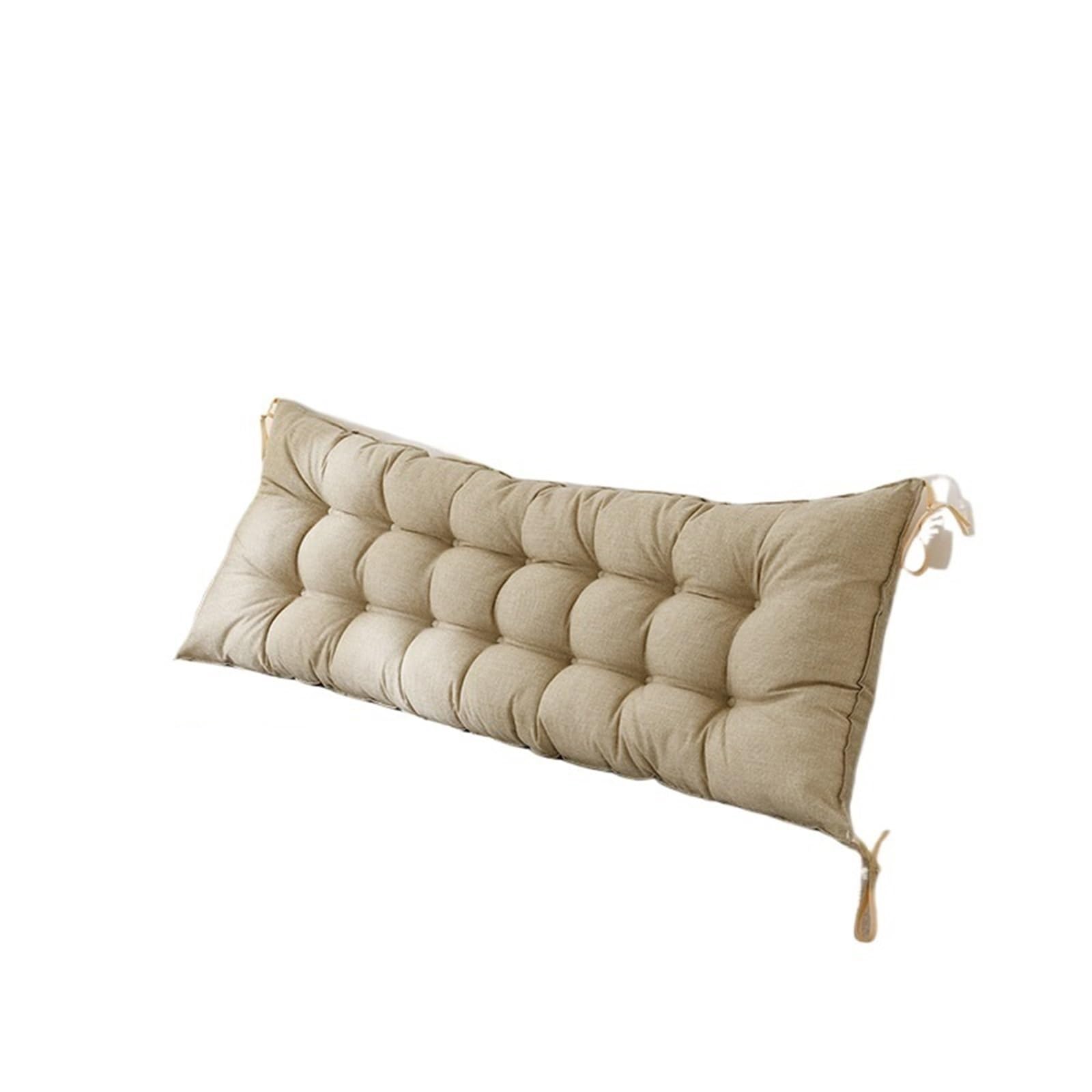 GSXLZ Headboard Pillow Rectangular Headboard Reading Body Pillow Chair Bedside Lumbar Chair reading pillow Wedge Backrest Pillow Household Decor(Hemp color,120x50cm)