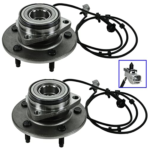 Image of TRQ 2 Piece Front Wheel Bearing & Hub Assembly Set Compatible with 2000-2001 Dodge Ram 1500