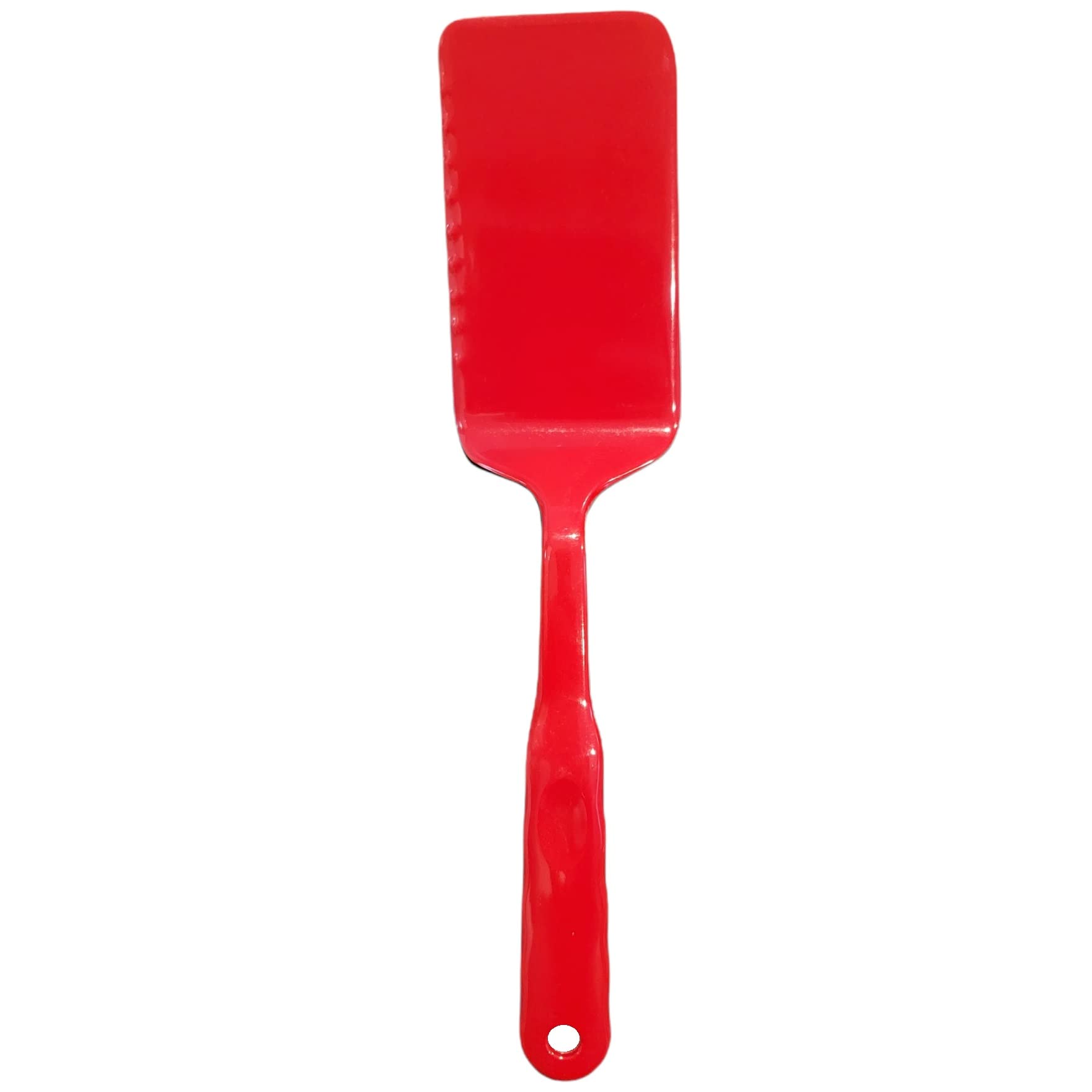 Handy Housewares 12.5" Long Handled Colorful Melamine Solid Cooking Turner Spatula (1 Pack, Red)