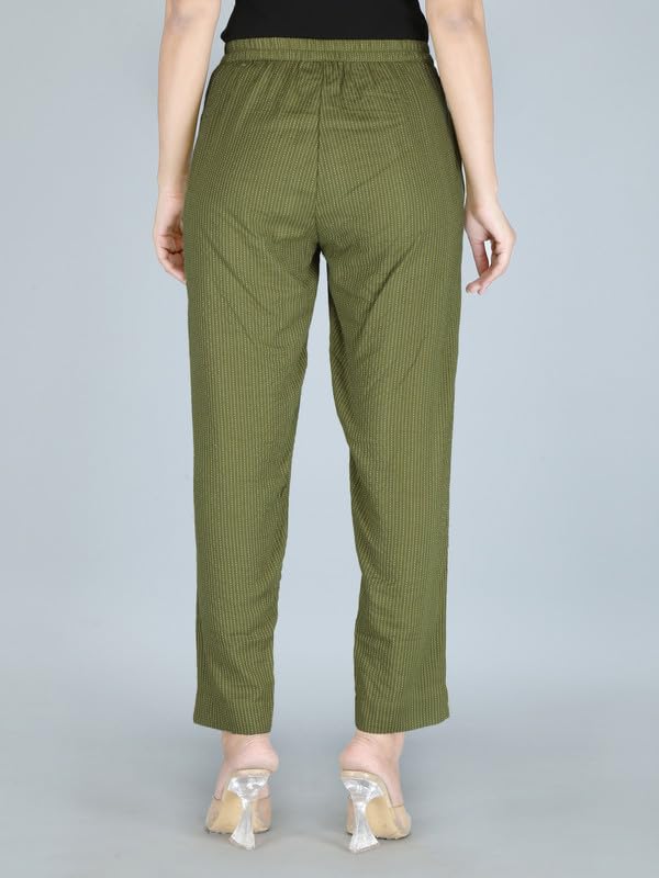 Image of Women Pure Cotton Kantha Dobby Dyed Pants