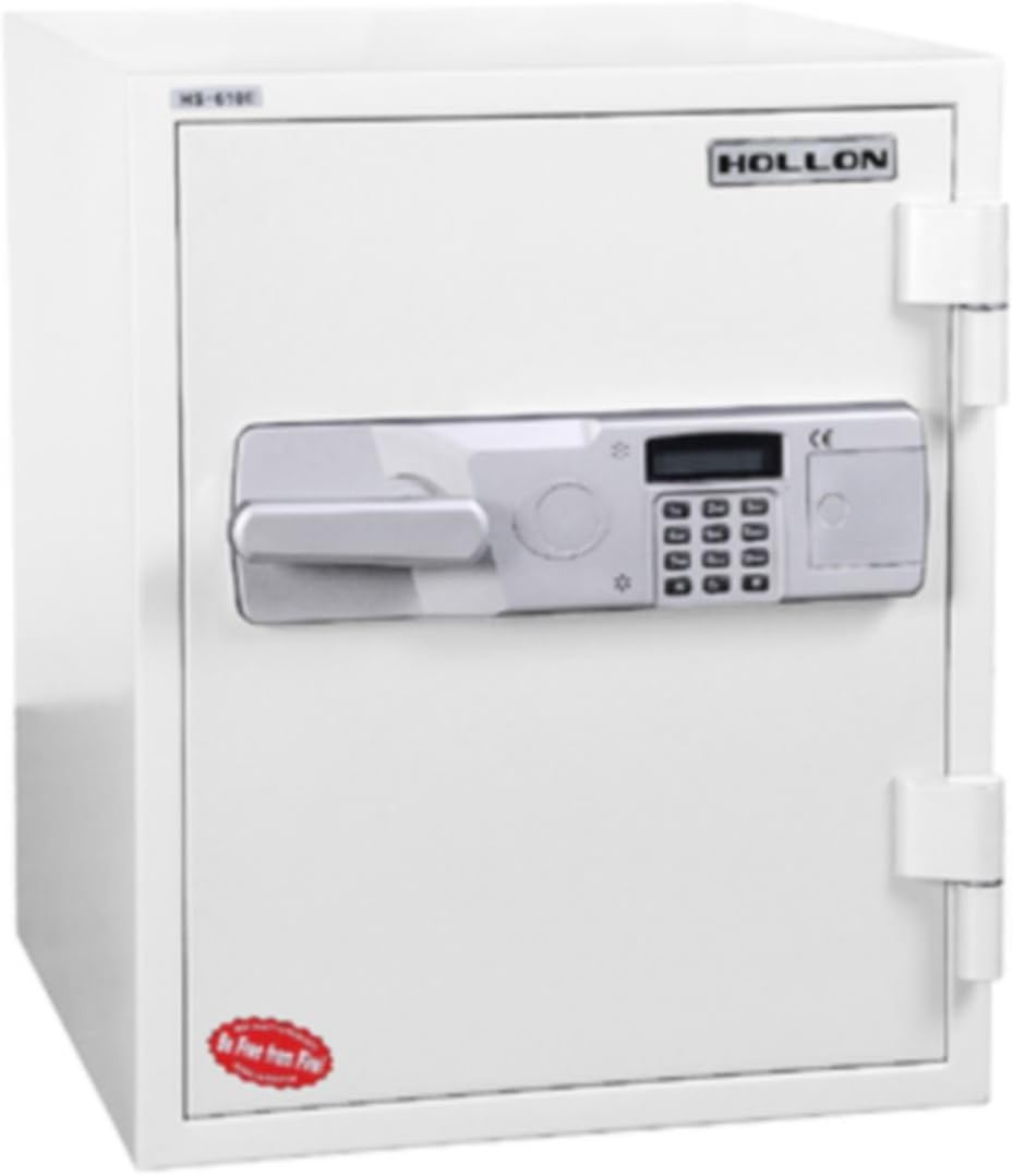 Hollon Safe HS610E 2 Hour Fireproof Office Safe, 1.5 Cubic feet, White