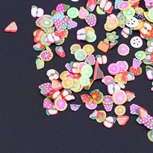 PIXNOR 300Pcs Frutas Nail Art Slice 3D Frutas Padrão Unhas Fatias Mini Coloridas Unhas para Nail Art