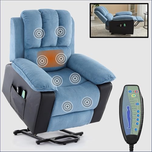 Sillón de lino con elevador y masaje ajustable miniatura 5