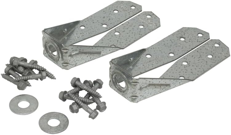 Simpson Strong-Tie DTT2Z DTT ZMAX Galvanized Deck Tension Tie for 2X Including 1-1/2 Inch Strong Drive SDS Screws, 14 Gauge Deck and Fence Connector (Pack of 4)