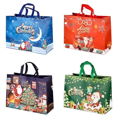 Large Non-woven Christmas Tote Bags by MJNEDY Cover