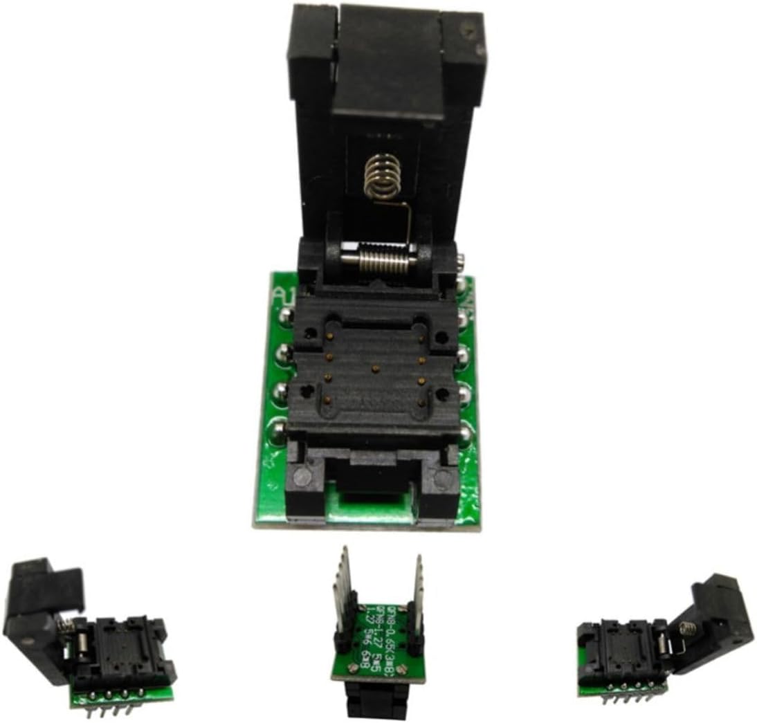 QFN8 DFN8 WSON8 Programming Socket Pogo Pin IC Test Adapter QFN8-1.27-CPO1PNL Pitch 1.27mm Clamshell Size 5 * 6 Burn in Socket