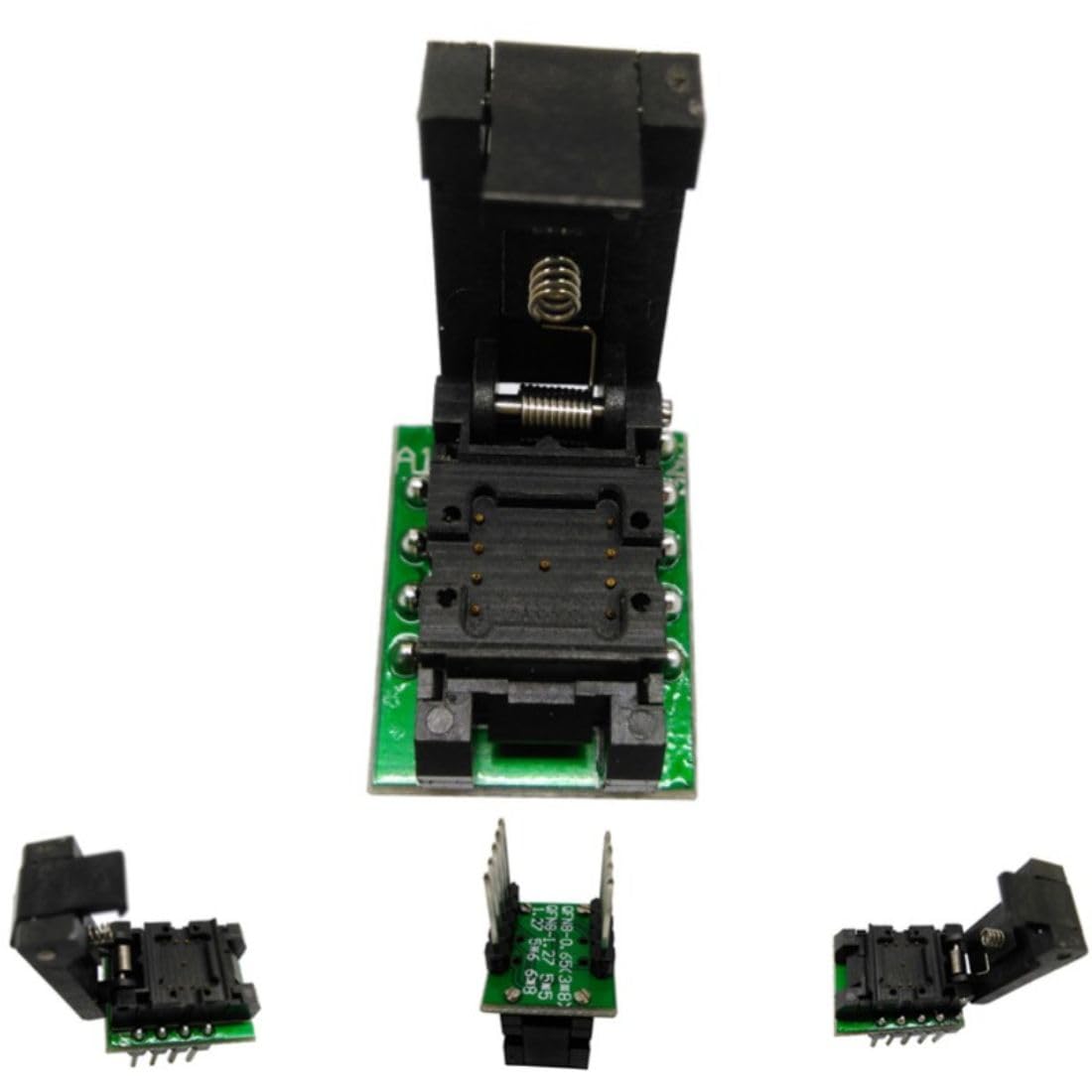 QFN8 DFN8 WSON8 Programming Socket Pogo Pin IC Test Adapter QFN8-1.27-CPO1PNL Pitch 1.27mm Clamshell Size 5 * 6 Burn in Socket