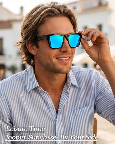 Image of Joopin Acetate Square Sunglasses Men Polarized UV400 Protection Trendy Oversized Sun Glasses Retro Shades Women