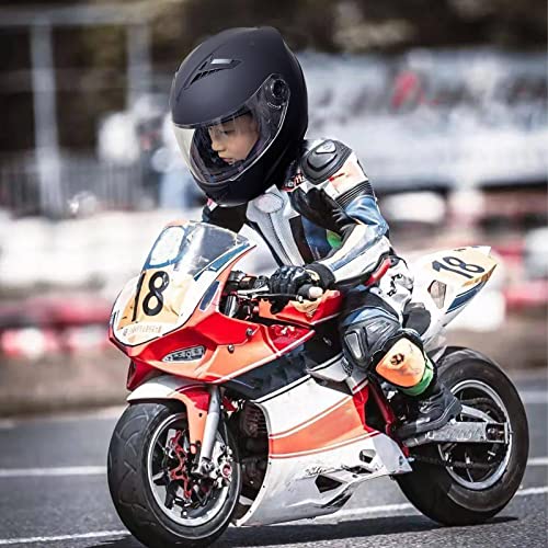 Ilm Full Face Youth Kids Motorcycle Helmet Atv Dirt Bike Street Bike Helmet Dot Approved Dp808 (Matte Black,Large) #TOP5