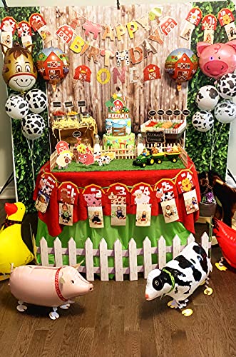 JeVenis 29 PCS Farm Animals Birthday Decoration Farm Animals Birthday Banner Farm Animals Party Supplies Cow Balloons for Animal Birthday