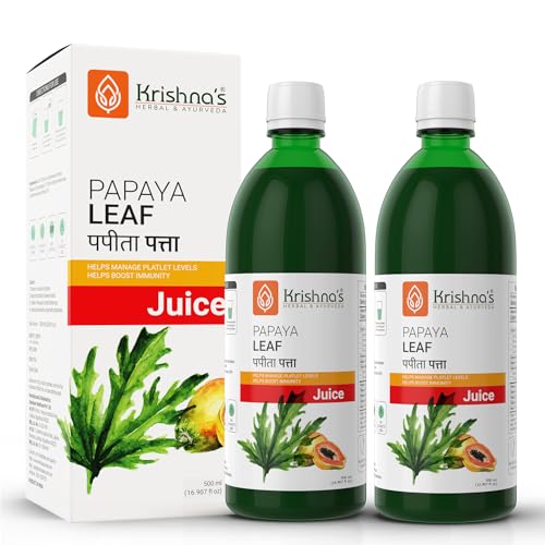 Krishna's Herbal Papaya Leaf Juice 500ml (Pack of 2)