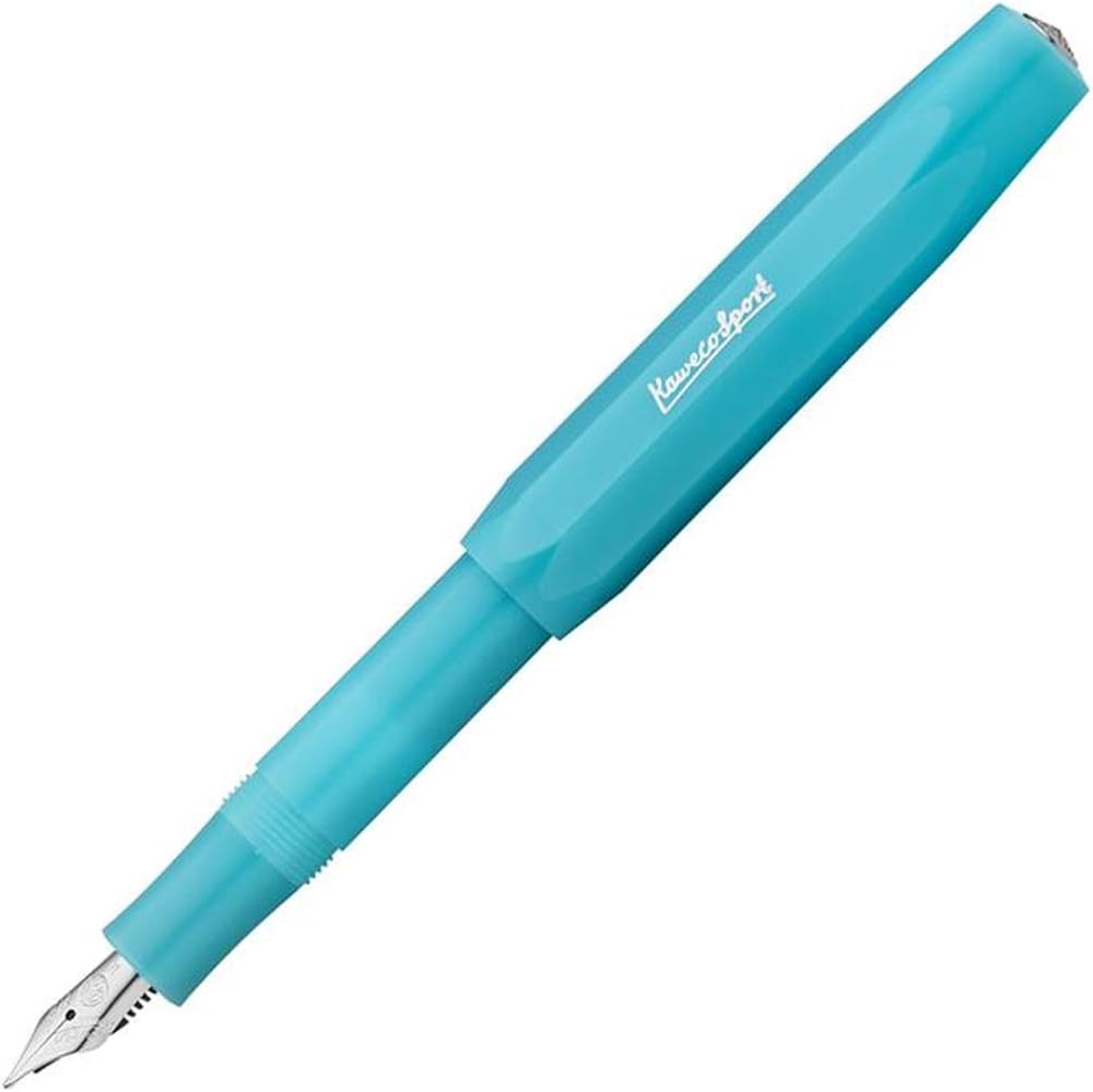 Kaweco FROSTED SPORT Fountain Pen Light Blueberry I Premium Fountain Pen for Ink Cartridges I Exclusive Fountain Pen 13 cm I Nib: M (Medium)