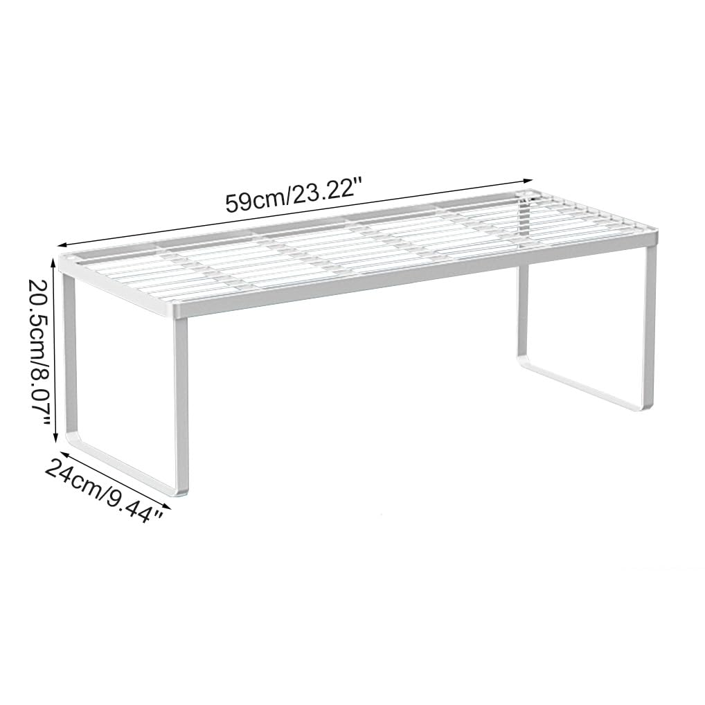 Stackable Metal Cabinet Organizer - Space-Saving Shelf For Kitchen, Pantry, Bathroom & Office (Black, Small)