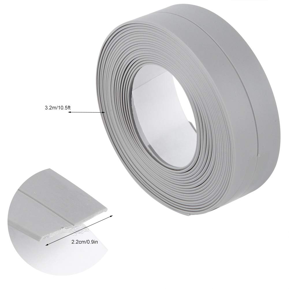 3.2M Caulk Tape Sealant Strip Adhesive Sealing Tape for Bath Wall Kitchen (22mm*3.2M grey)