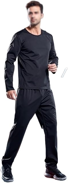 QLXYYFC Sauna Suit for Men Sweat Long Sleeve Shirt Jacket Workout Body Shaper Zipper Top Slimming Fitness Trainer Gym Heavy Duty Sauna Sweat Track Suit Weight loss Slimming Boxing Gym Belt Fat (Color