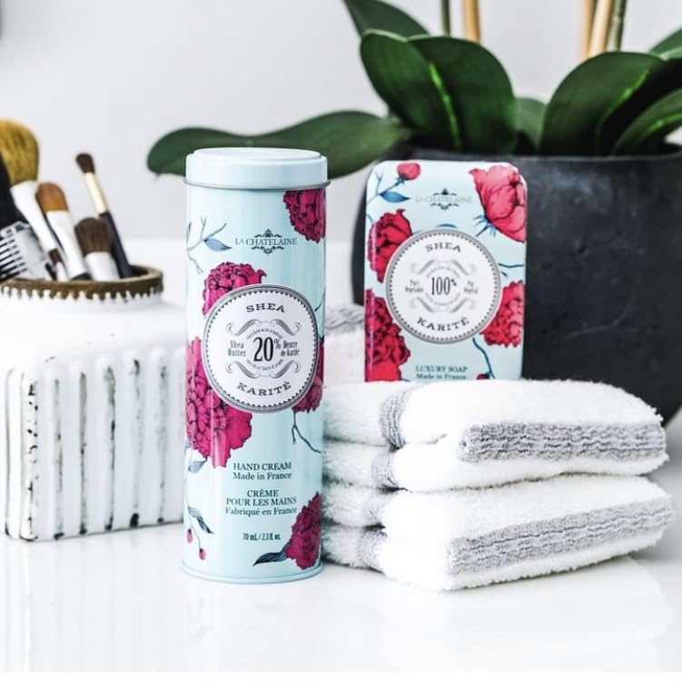 La Chatelaine Shea Butter Hand Cream, Made in France, Natural and Organic Ingredients, 70ml / 2.3 oz, Gift Tin, Sweet Almond - Image 3