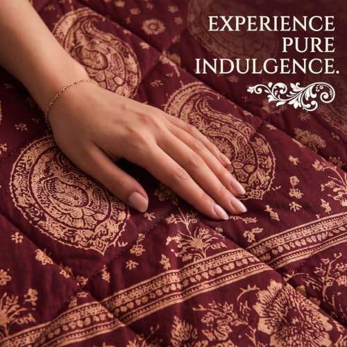 Image of BSB HOME 220 GSM Microfiber Comforter for Double Bed, Ultra Soft Quilted AC Comforter, Lightweight All Season Blanket, Breathable, Durable & Skin Friendly, 86 x 90 Inches (220 x 230 cm) - Maroon