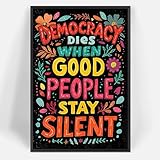 Funky Protect Democracy Protest Canvas Posters No Kings Rally Day Protest Sign Wall Art March Protest Resist Fascism Prints Painting For Living Room Bedroom Wall Decor 8x12in Unframed