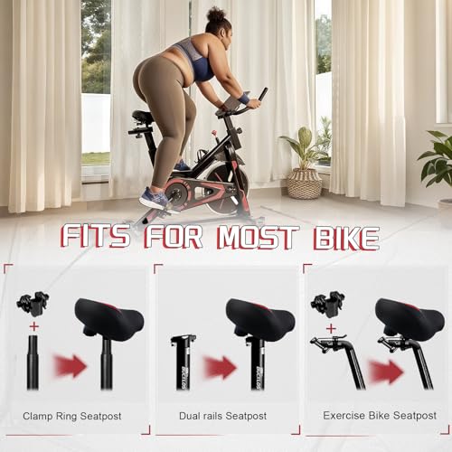 Image of BUCKLOS New Noseless Bike Seat for Comfort Men&Women Extra Wide Bicycle Seat Cushion Oversized Comfortabele Foam Padded Bike Saddle for Peloton Exercise Bike Ebike Cruiser Bikes
