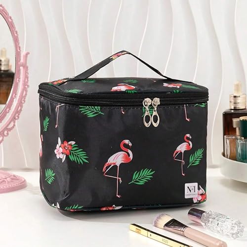 Image of NFI essentials Printed Cosmetic Organizer Bag, Makeup Bag for Women Toiletry Bag Makeup Organizer Make up Kit Travel Pouch Vanity Bag Pouch for Girls