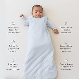 KYTE BABY Unisex Bamboo Rayon Sleeping Bag for Babies and Toddlers, 1.0 Tog (Medium, Storm)