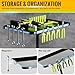 Adjustable Height Rolling Tool Cart with Wheels, Rolling Work Table with Magnetic Strip Mobile Work Table Rolling Utility Cart Mechanic Tool Trays Storage Organizer for Garage, Bike Workshop