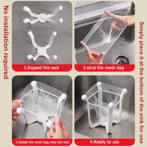 Colador para fregadero de cocina con cesta y bolsas de malla miniatura 6