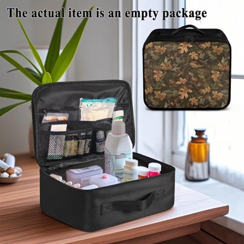 Image of Gomyblomy Vintage Hunting Camo First Aid Kit Empty Portable First Aid Kits Bag for Hiking Travel Medium Emergency Medical Kit for Cars Home Medicine Bag Medical Supplies Bags