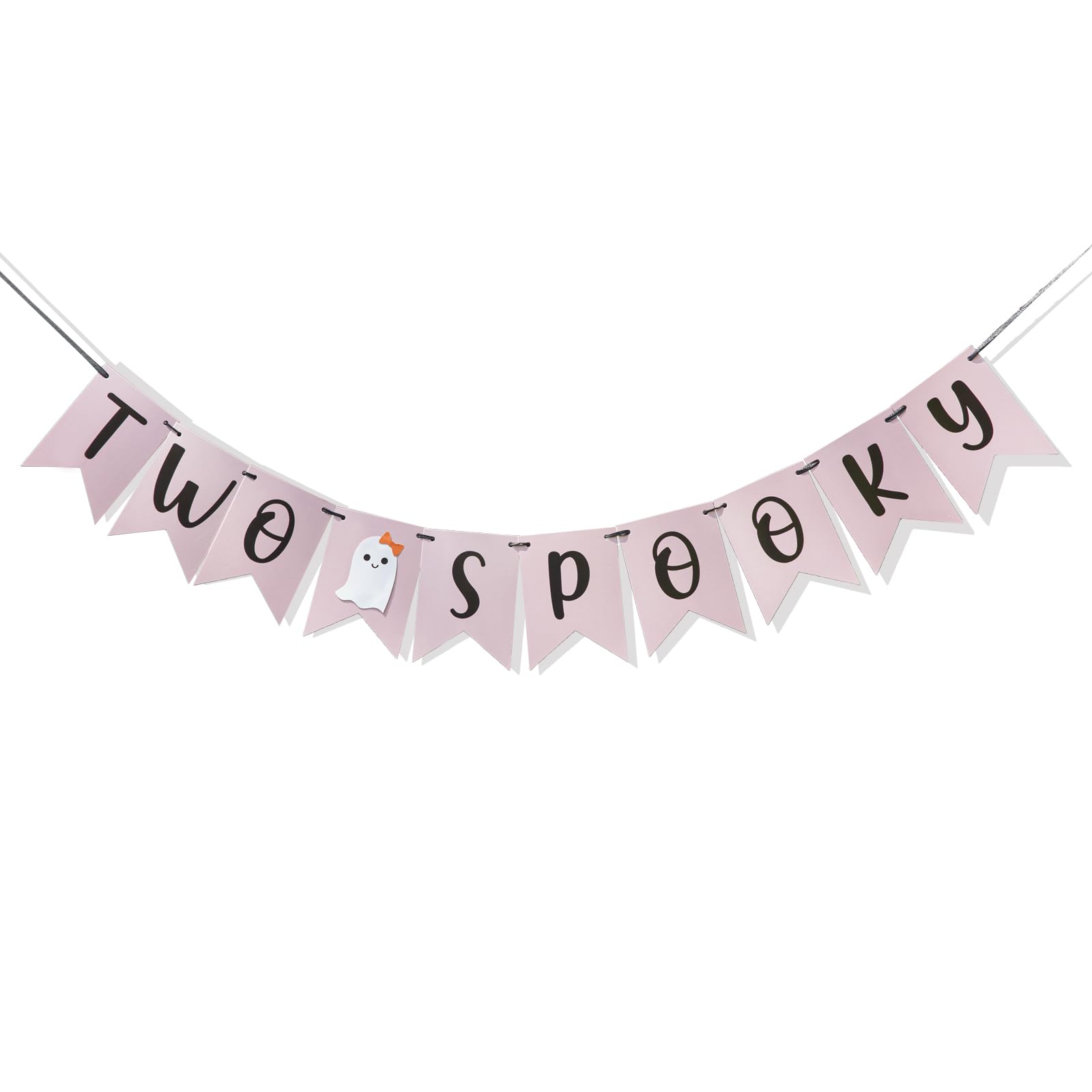 Two Spooky Birthday Garland – Pink Ghost Halloween Banner For 2nd Birthday, Girls Party Decor