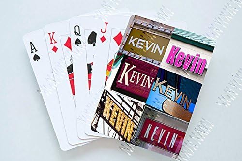 KEVIN Personalized Playing Cards featuring photos of actual signs